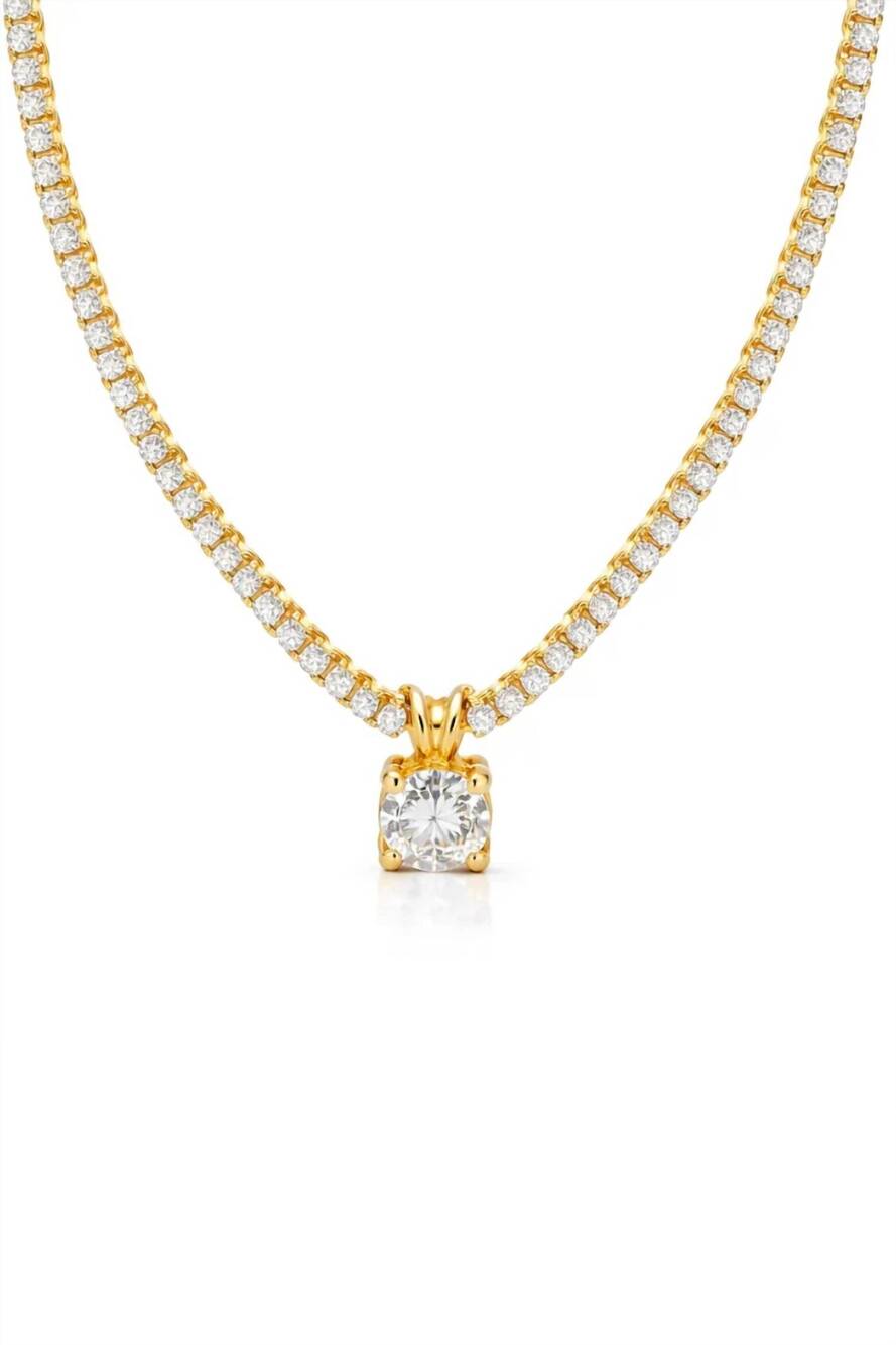 NEW ELLIE VAIL women's phoebe tennis pendant necklace in gold
